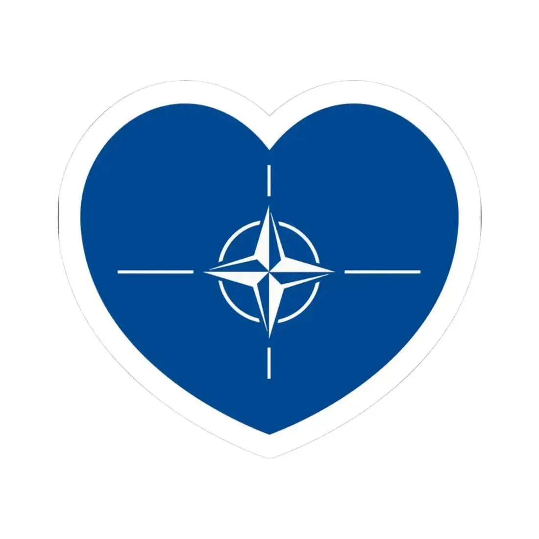 Heart Flag of NATO - STICKER Vinyl Kiss-Cut Decal 3 Inch White - The Sticker Space