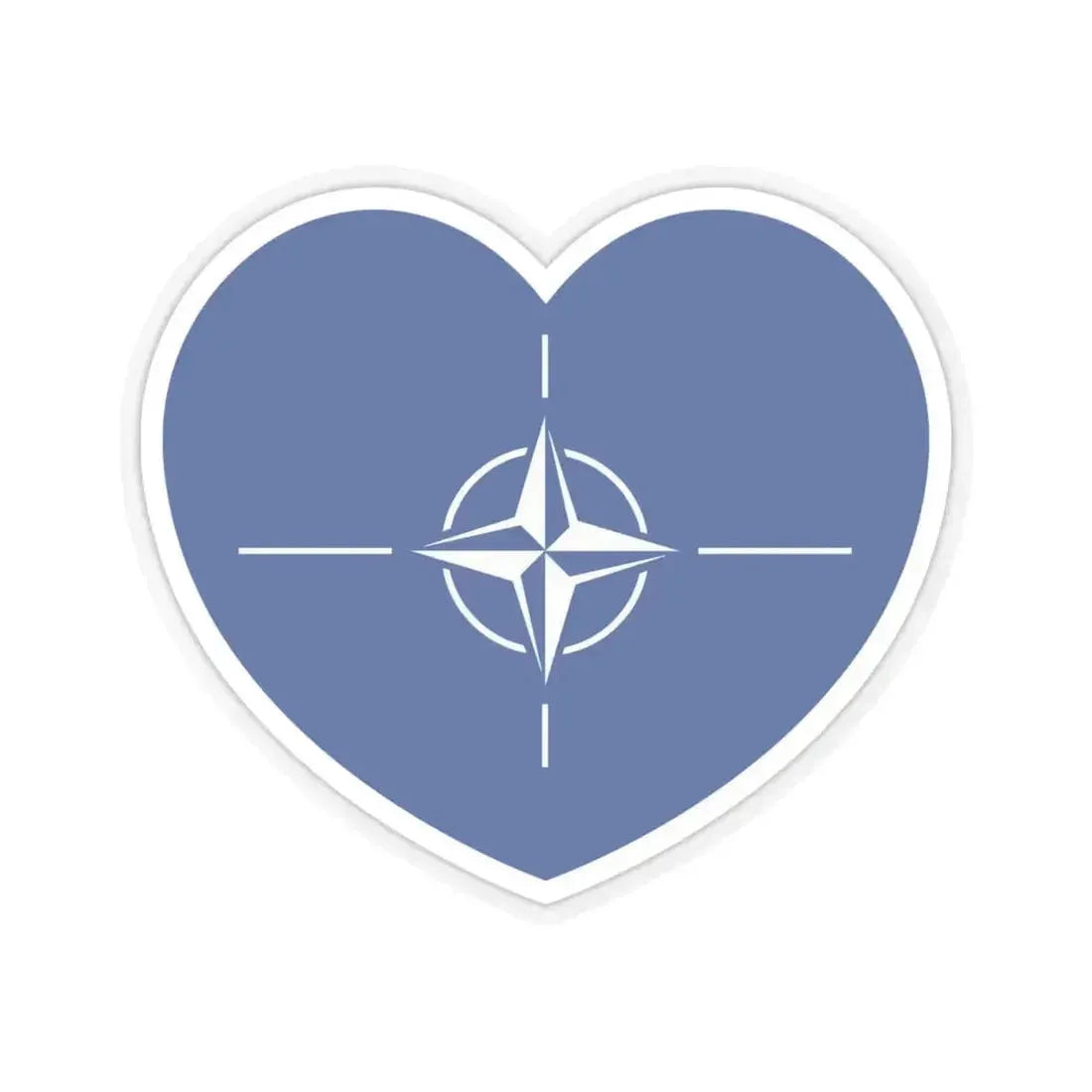 Heart Flag of NATO - STICKER Vinyl Kiss-Cut Decal 4 Inch Transparent - The Sticker Space