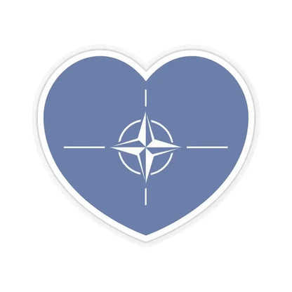 Heart Flag of NATO - STICKER Vinyl Kiss-Cut Decal 4 Inch Transparent - The Sticker Space