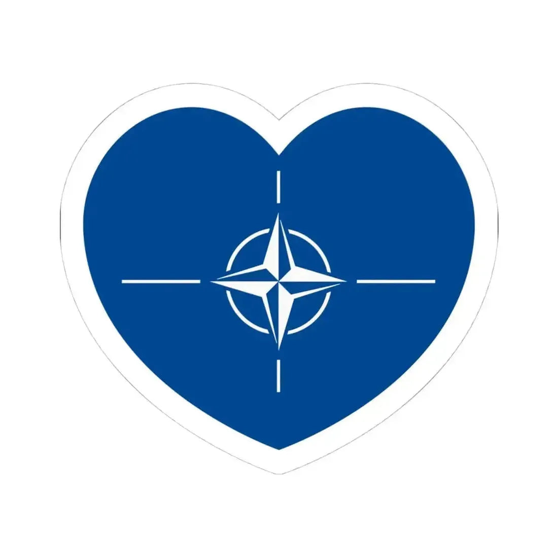 Heart Flag of NATO - STICKER Vinyl Kiss-Cut Decal 4 Inch White - The Sticker Space