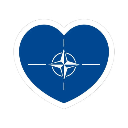 Heart Flag of NATO - STICKER Vinyl Kiss-Cut Decal 4 Inch White - The Sticker Space