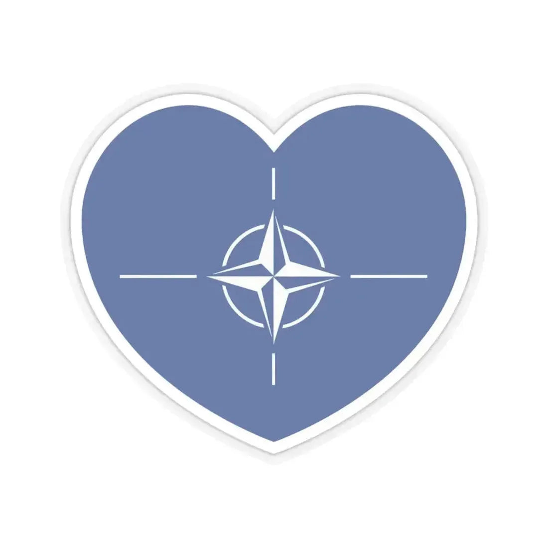 Heart Flag of NATO - STICKER Vinyl Kiss-Cut Decal 6 Inch Transparent - The Sticker Space