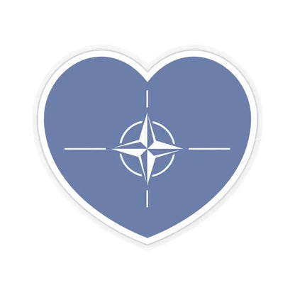Heart Flag of NATO - STICKER Vinyl Kiss-Cut Decal 6 Inch Transparent - The Sticker Space