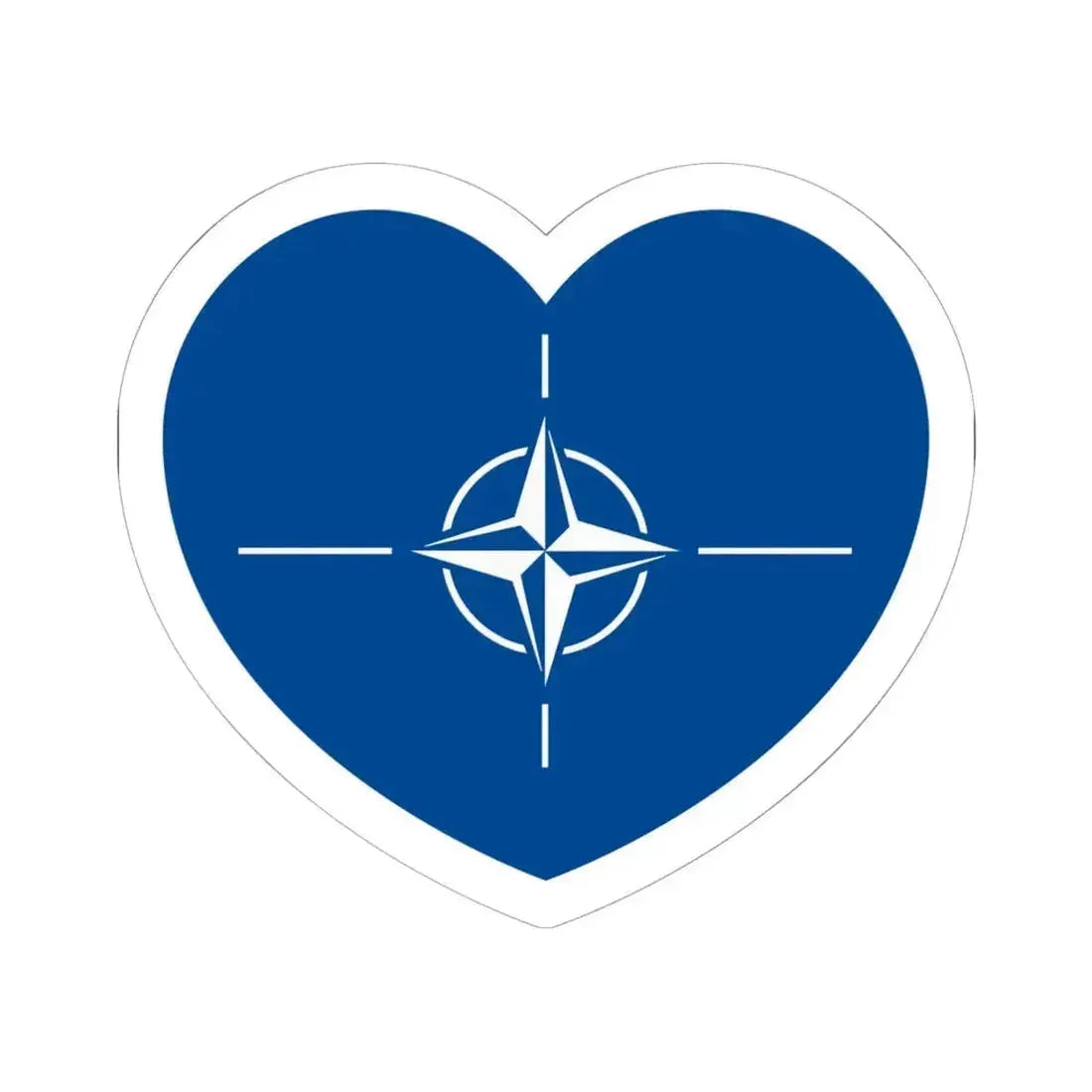 Heart Flag of NATO - STICKER Vinyl Kiss-Cut Decal 6 Inch White - The Sticker Space