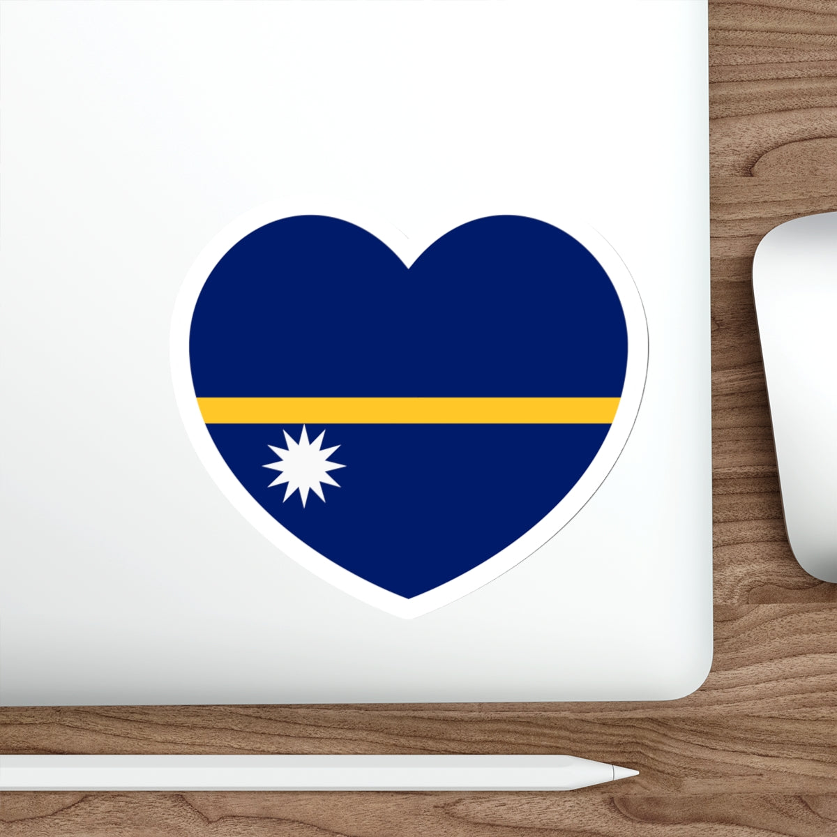 Heart Flag of Nauru - STICKER Vinyl Die-Cut Decal-The Sticker Space