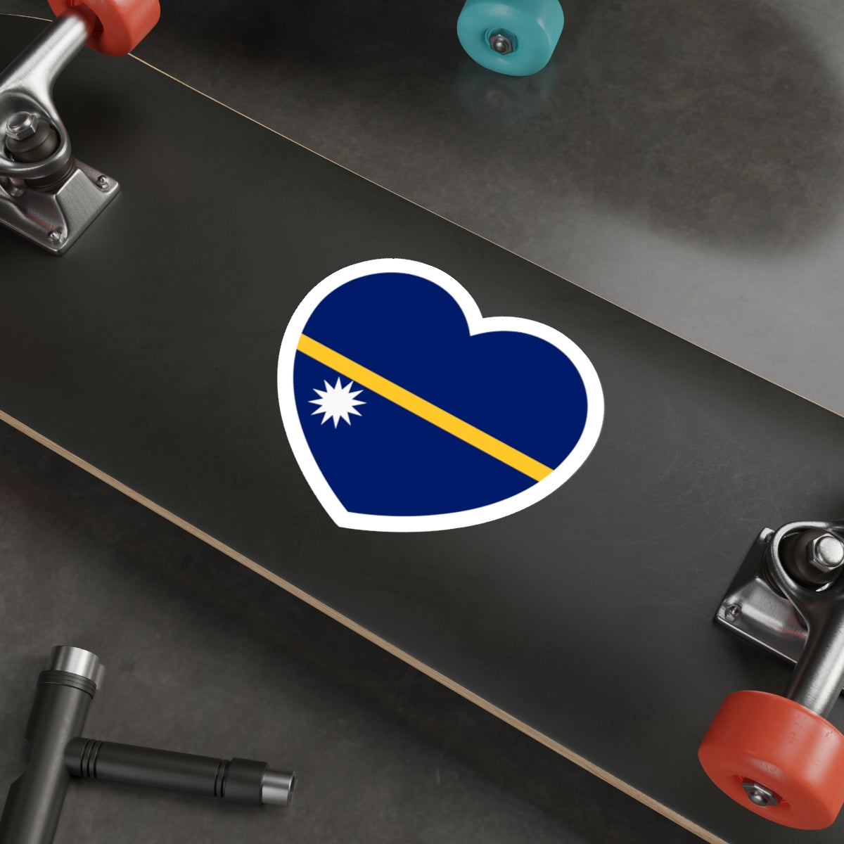 Heart Flag of Nauru - STICKER Vinyl Die-Cut Decal-The Sticker Space