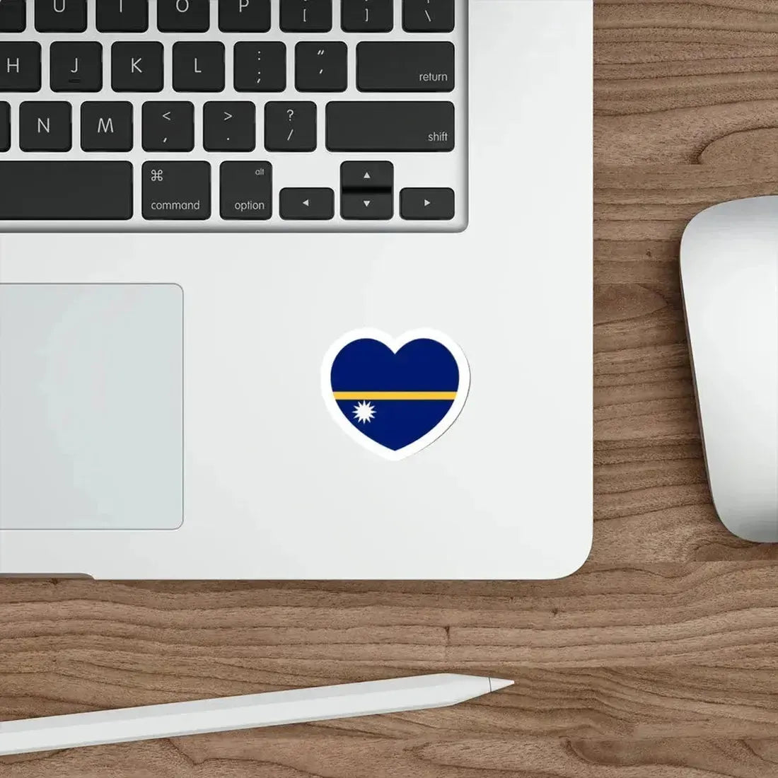 Heart Flag of Nauru - STICKER Vinyl Die-Cut Decal - The Sticker Space