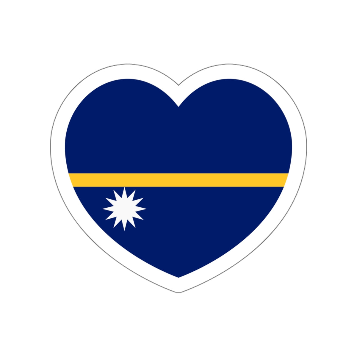 Heart Flag of Nauru - STICKER Vinyl Die-Cut Decal-White-The Sticker Space