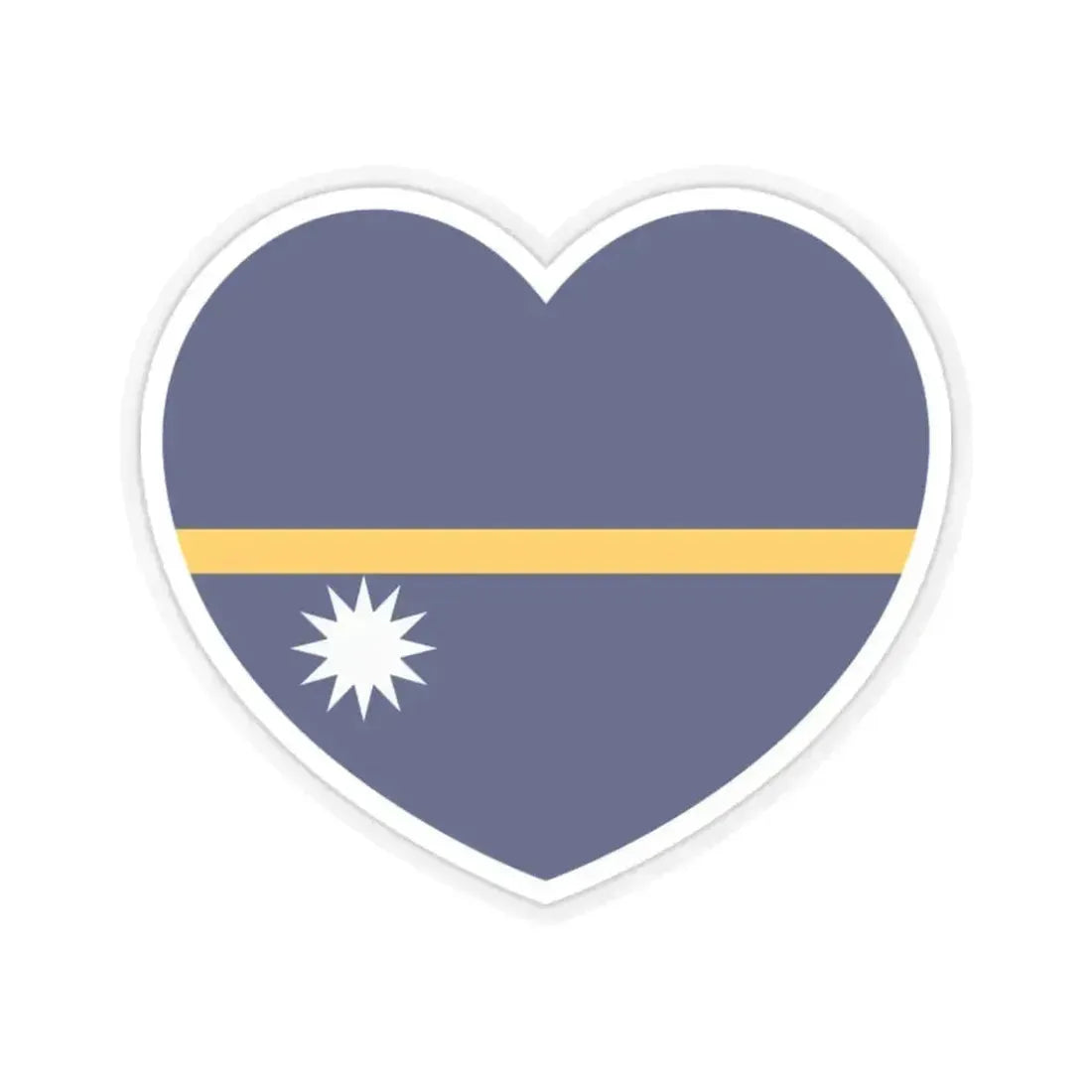 Heart Flag of Nauru - STICKER Vinyl Kiss-Cut Decal 2 Inch Transparent - The Sticker Space