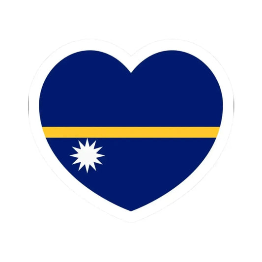 Heart Flag of Nauru - STICKER Vinyl Kiss-Cut Decal 2 Inch White - The Sticker Space