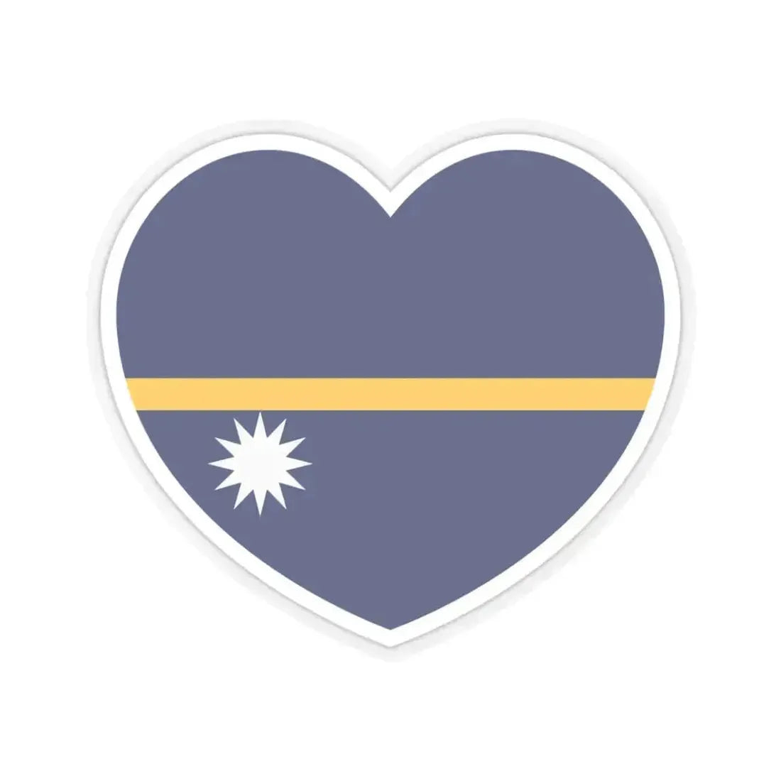 Heart Flag of Nauru - STICKER Vinyl Kiss-Cut Decal 3 Inch Transparent - The Sticker Space