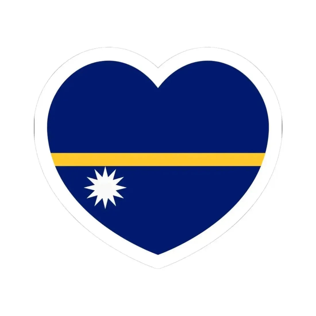 Heart Flag of Nauru - STICKER Vinyl Kiss-Cut Decal 3 Inch White - The Sticker Space