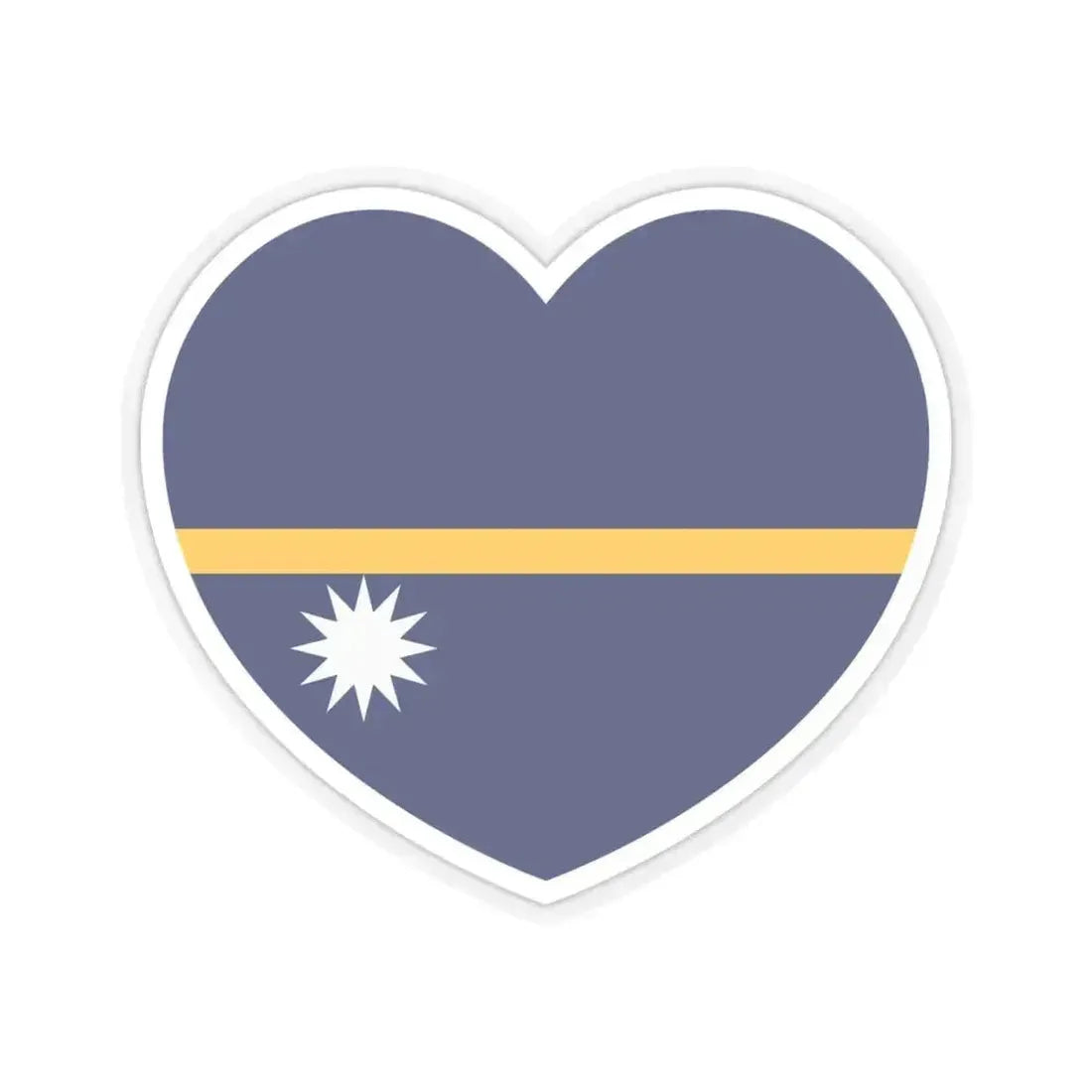 Heart Flag of Nauru - STICKER Vinyl Kiss-Cut Decal 4 Inch Transparent - The Sticker Space