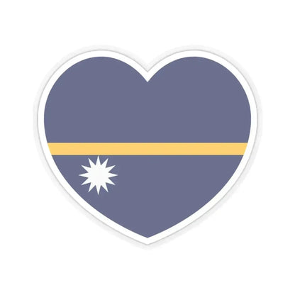 Heart Flag of Nauru - STICKER Vinyl Kiss-Cut Decal 4 Inch Transparent - The Sticker Space