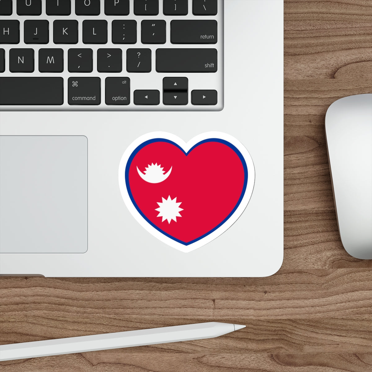 Heart Flag of Nepal - STICKER Vinyl Die-Cut Decal-The Sticker Space