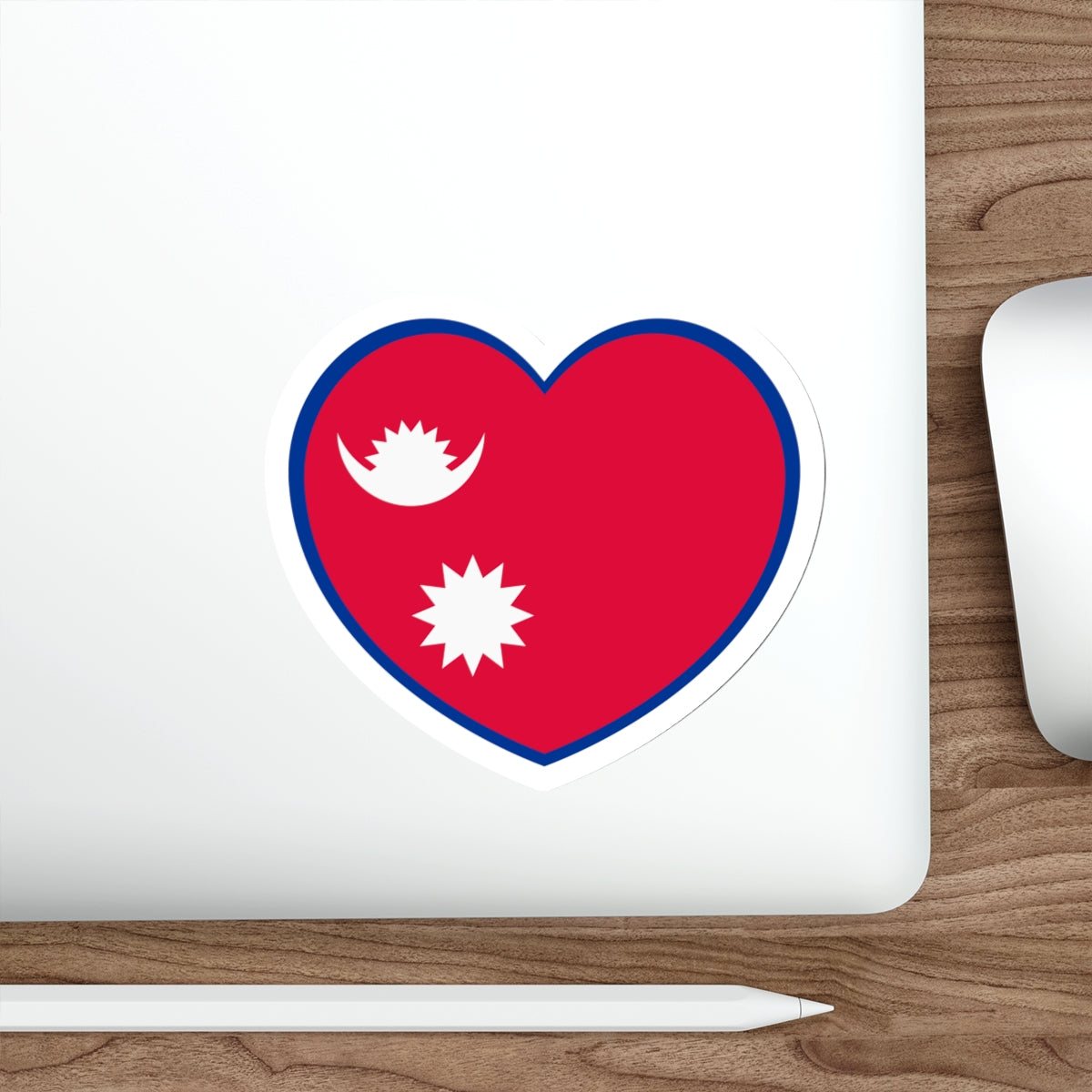 Heart Flag of Nepal - STICKER Vinyl Die-Cut Decal-The Sticker Space