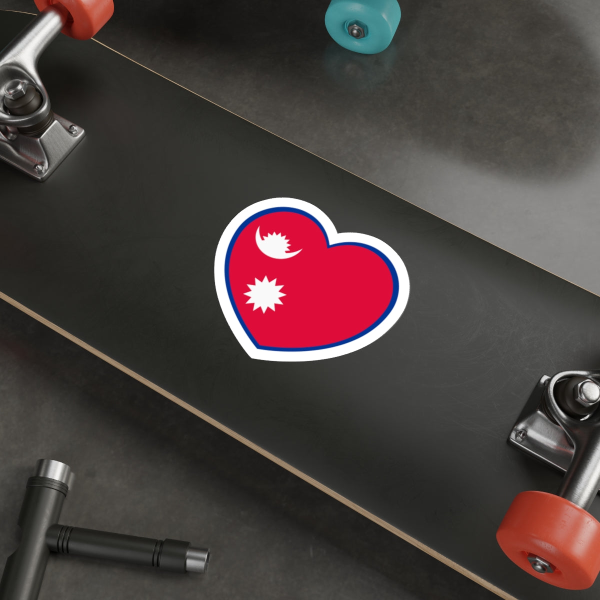 Heart Flag of Nepal - STICKER Vinyl Die-Cut Decal-The Sticker Space