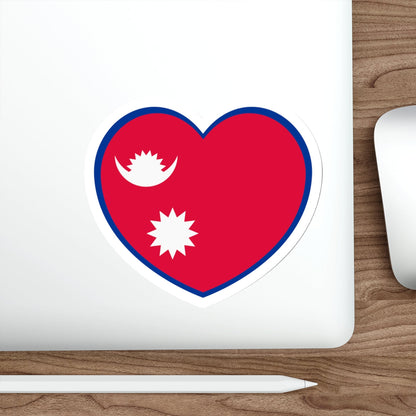 Heart Flag of Nepal - STICKER Vinyl Die-Cut Decal-The Sticker Space