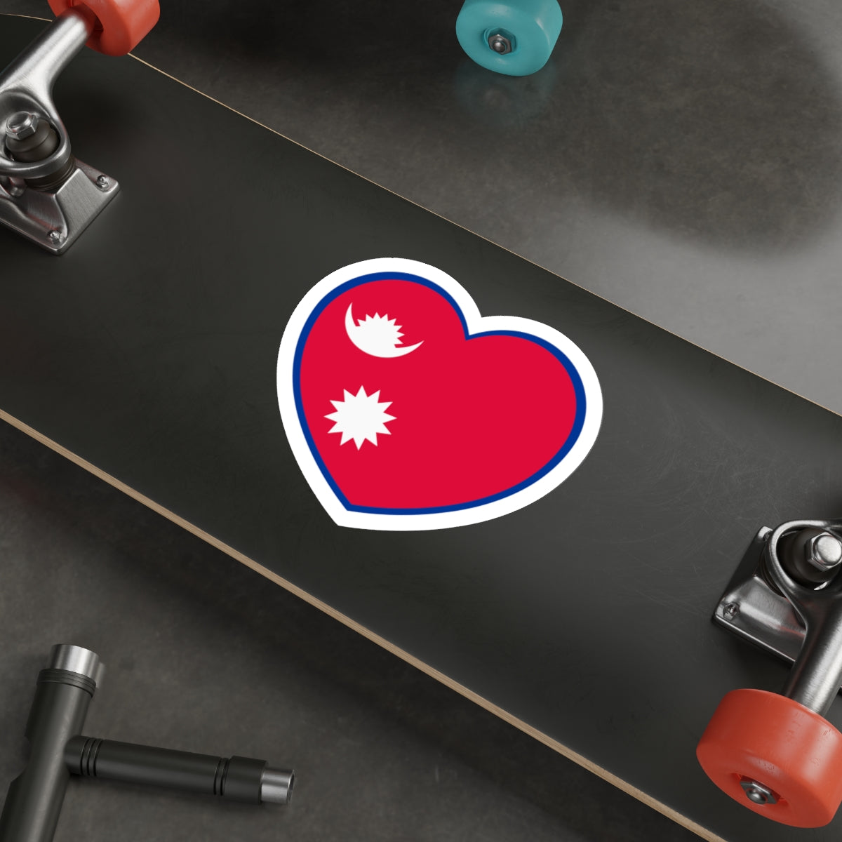 Heart Flag of Nepal - STICKER Vinyl Die-Cut Decal-The Sticker Space