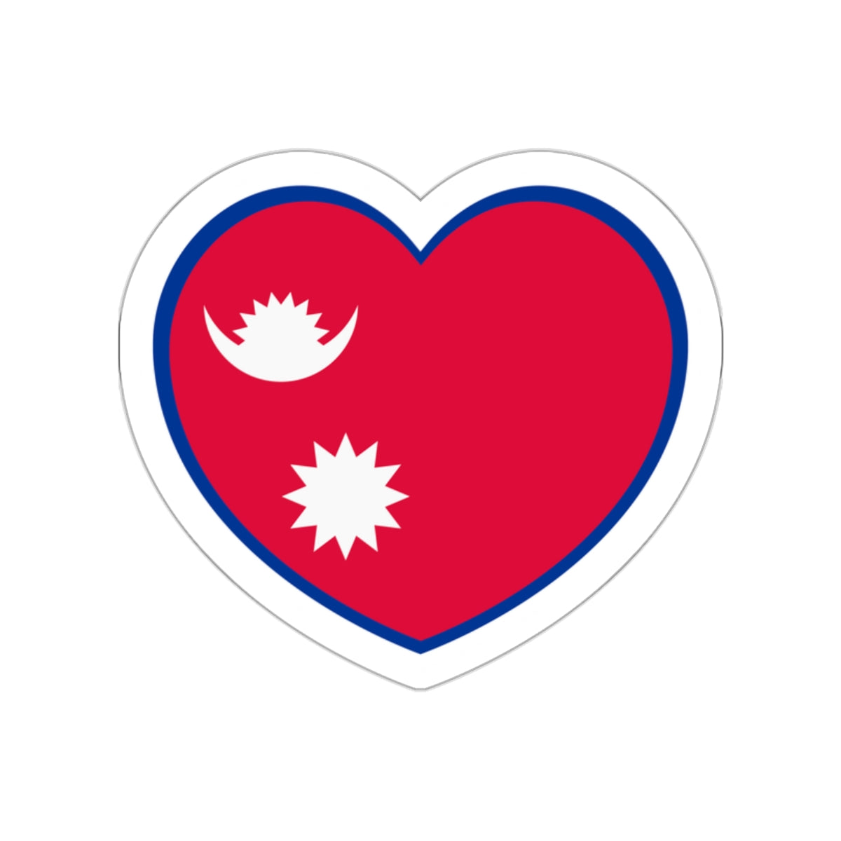 Heart Flag of Nepal - STICKER Vinyl Die-Cut Decal-White-The Sticker Space