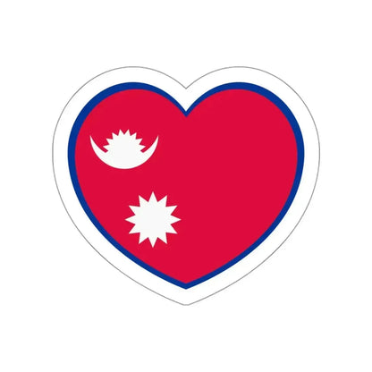 Heart Flag of Nepal - STICKER Vinyl Die-Cut Decal White Die-Cut 3 Inch - The Sticker Space