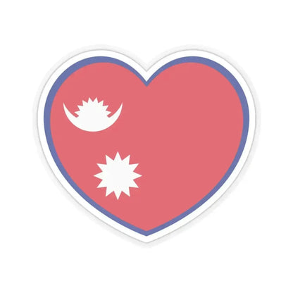 Heart Flag of Nepal - STICKER Vinyl Kiss-Cut Decal 4 Inch Transparent - The Sticker Space