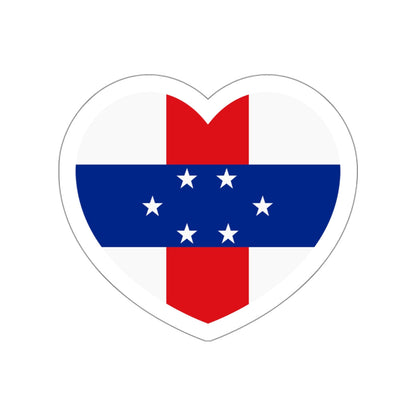 Heart Flag of Netherlands Antilles 1959-1986 - STICKER Vinyl Die-Cut Decal-White-The Sticker Space