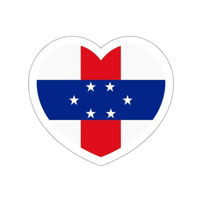 Heart Flag of Netherlands Antilles 1959-1986 - STICKER Vinyl Die-Cut Decal White Die-Cut 3 Inch - The Sticker Space