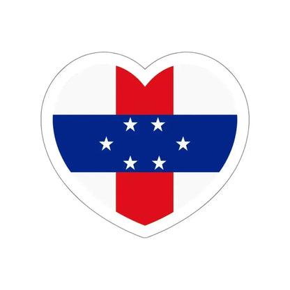 Heart Flag of Netherlands Antilles 1959-1986 - STICKER Vinyl Die-Cut Decal White Die-Cut 6 Inch - The Sticker Space