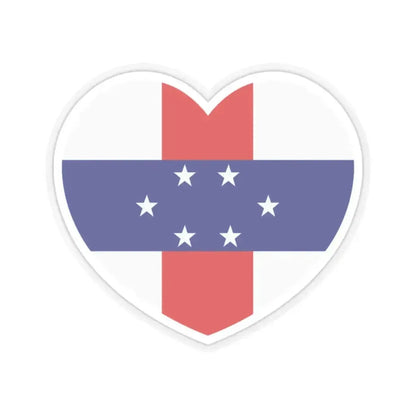 Heart Flag of Netherlands Antilles 1959-1986 - STICKER Vinyl Kiss-Cut Decal 2 Inch Transparent - The Sticker Space