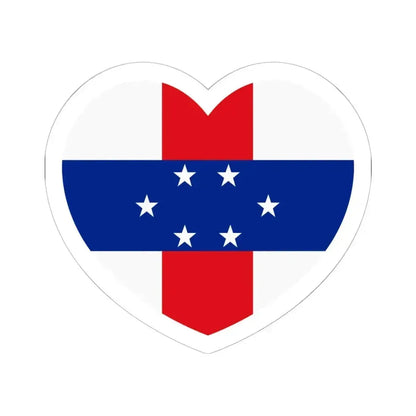 Heart Flag of Netherlands Antilles 1959-1986 - STICKER Vinyl Kiss-Cut Decal 6 Inch White - The Sticker Space