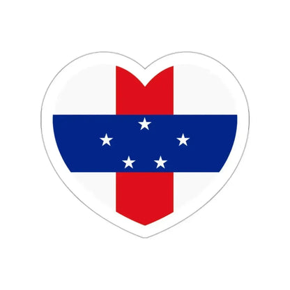 Heart Flag of Netherlands Antilles 1986-2010 - STICKER Vinyl Die-Cut Decal White Die-Cut 2 Inch - The Sticker Space