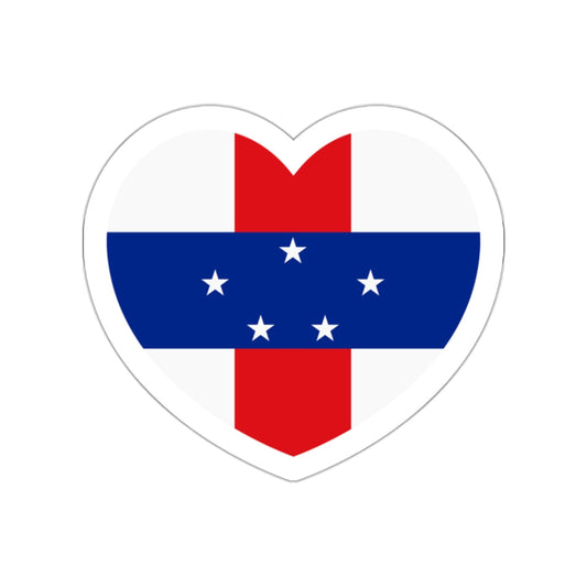 Heart Flag of Netherlands Antilles 1986-2010 - STICKER Vinyl Die-Cut Decal-White-The Sticker Space