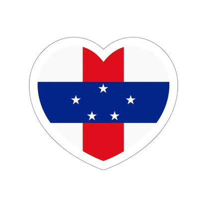 Heart Flag of Netherlands Antilles 1986-2010 - STICKER Vinyl Die-Cut Decal White Die-Cut 3 Inch - The Sticker Space