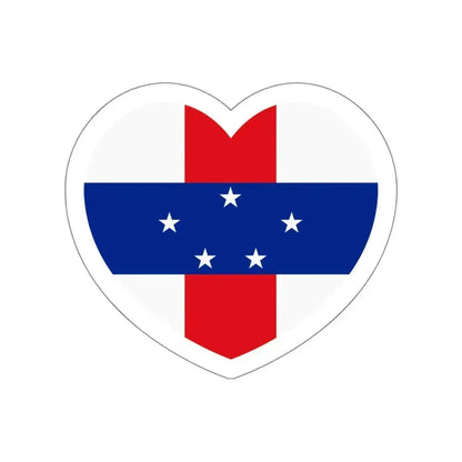 Heart Flag of Netherlands Antilles 1986-2010 - STICKER Vinyl Die-Cut Decal White Die-Cut 6 Inch - The Sticker Space