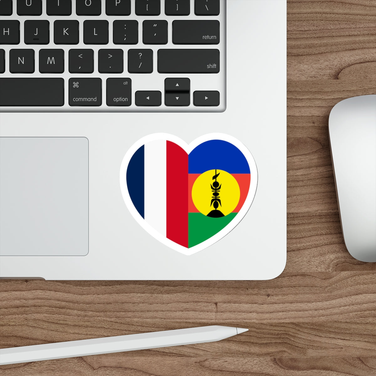 Heart Flag of New Caledonia - STICKER Vinyl Die-Cut Decal-The Sticker Space