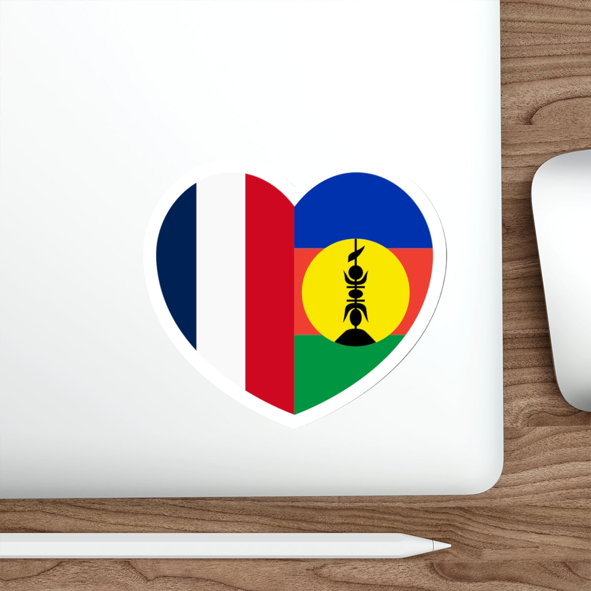 Heart Flag of New Caledonia - STICKER Vinyl Die-Cut Decal-The Sticker Space