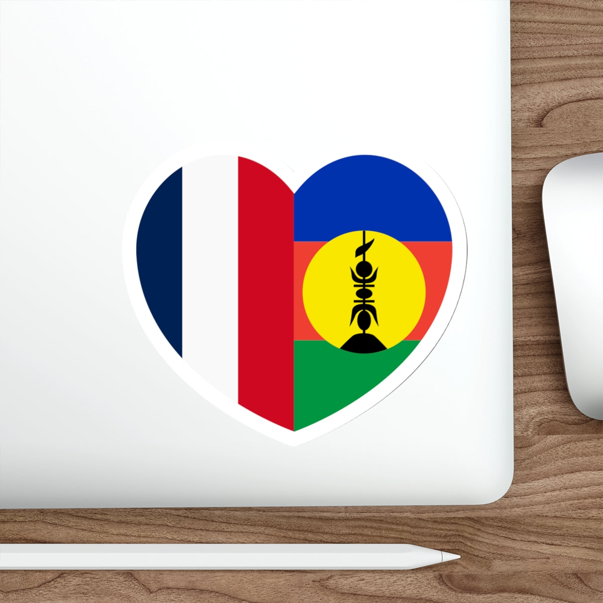 Heart Flag of New Caledonia - STICKER Vinyl Die-Cut Decal-The Sticker Space