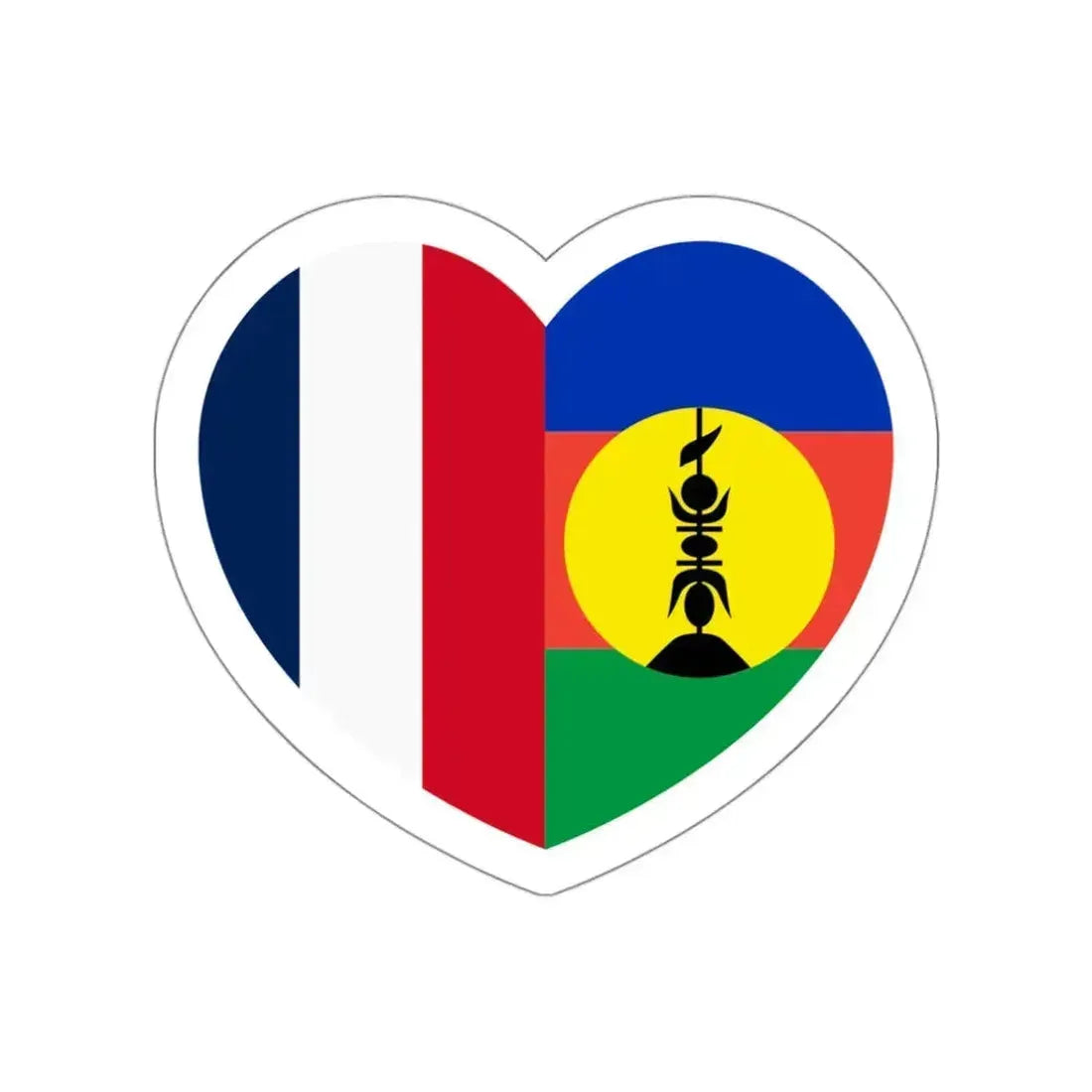 Heart Flag of New Caledonia - STICKER Vinyl Die-Cut Decal White Die-Cut 3 Inch - The Sticker Space