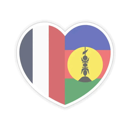 Heart Flag of New Caledonia - STICKER Vinyl Kiss-Cut Decal 3 Inch Transparent - The Sticker Space