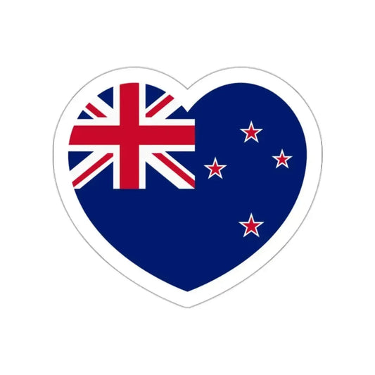 Heart Flag of New Zealand - STICKER Vinyl Die-Cut Decal White Die-Cut 2 Inch - The Sticker Space