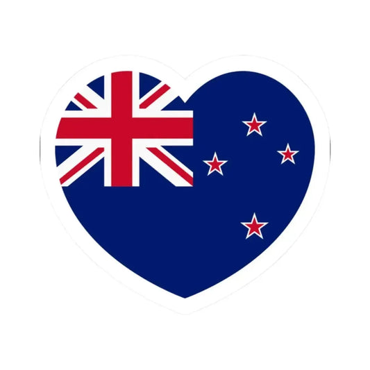 Heart Flag of New Zealand - STICKER Vinyl Kiss-Cut Decal 2 Inch White - The Sticker Space