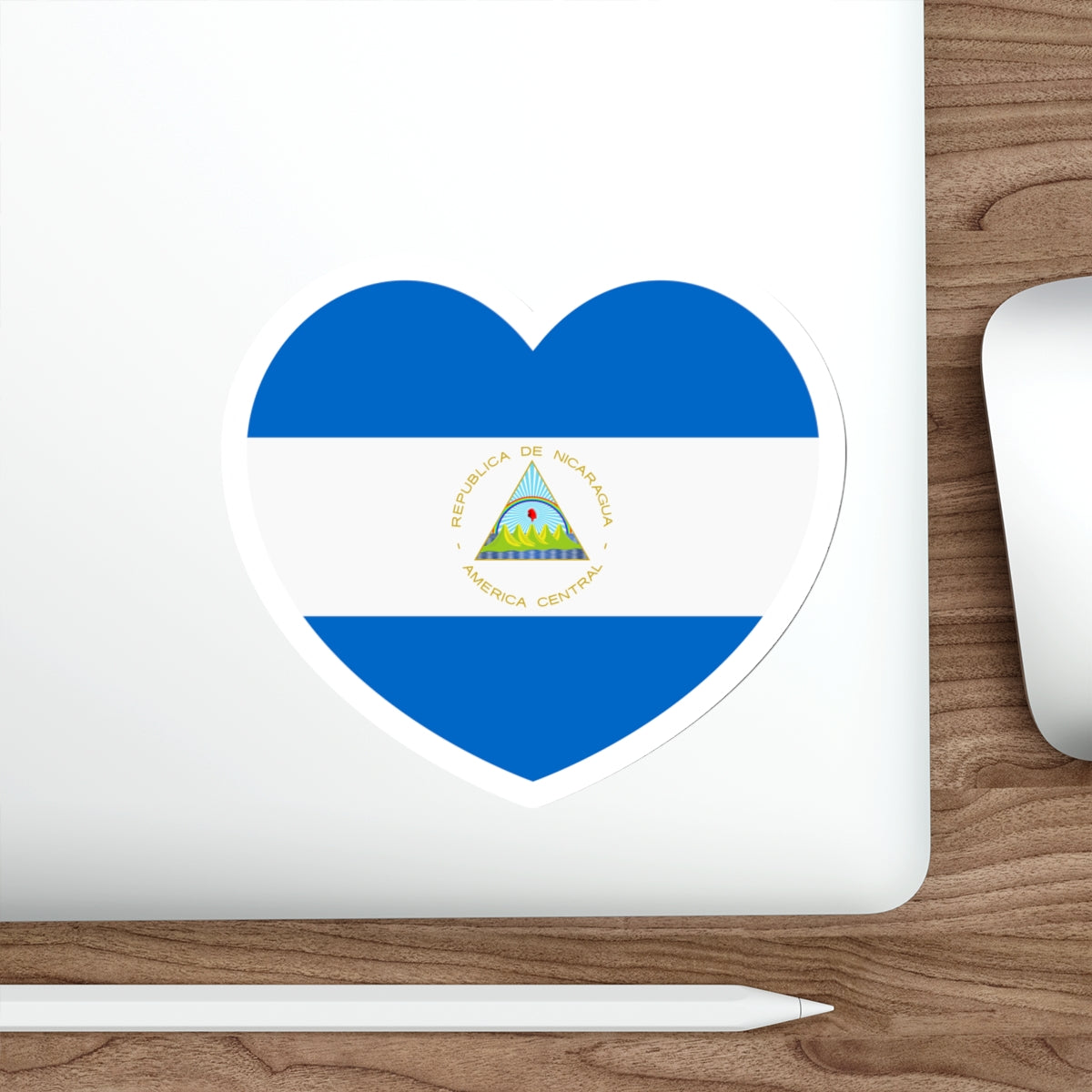 Heart Flag of Nicaragua - STICKER Vinyl Die-Cut Decal-The Sticker Space