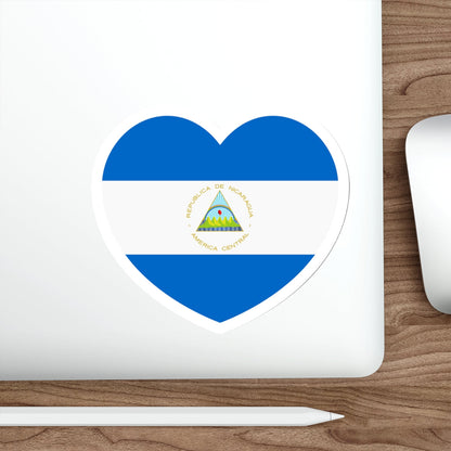 Heart Flag of Nicaragua - STICKER Vinyl Die-Cut Decal-The Sticker Space