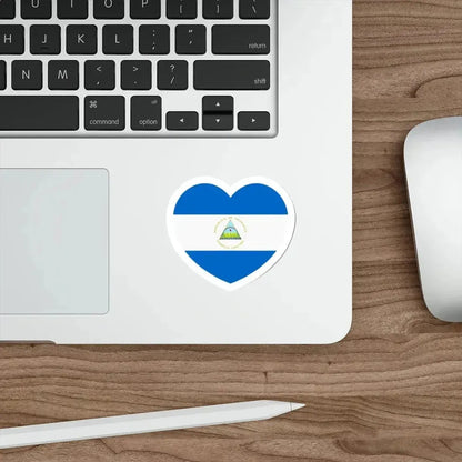 Heart Flag of Nicaragua - STICKER Vinyl Die-Cut Decal - The Sticker Space