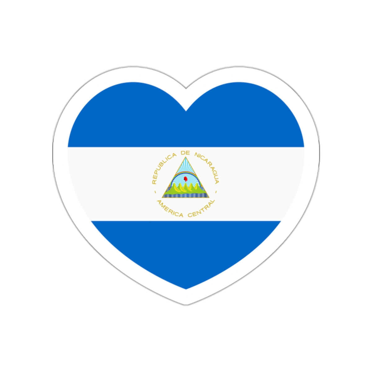 Heart Flag of Nicaragua - STICKER Vinyl Die-Cut Decal-White-The Sticker Space