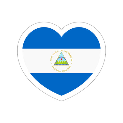 Heart Flag of Nicaragua - STICKER Vinyl Die-Cut Decal-White-The Sticker Space