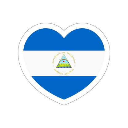 Heart Flag of Nicaragua - STICKER Vinyl Die-Cut Decal-White-The Sticker Space