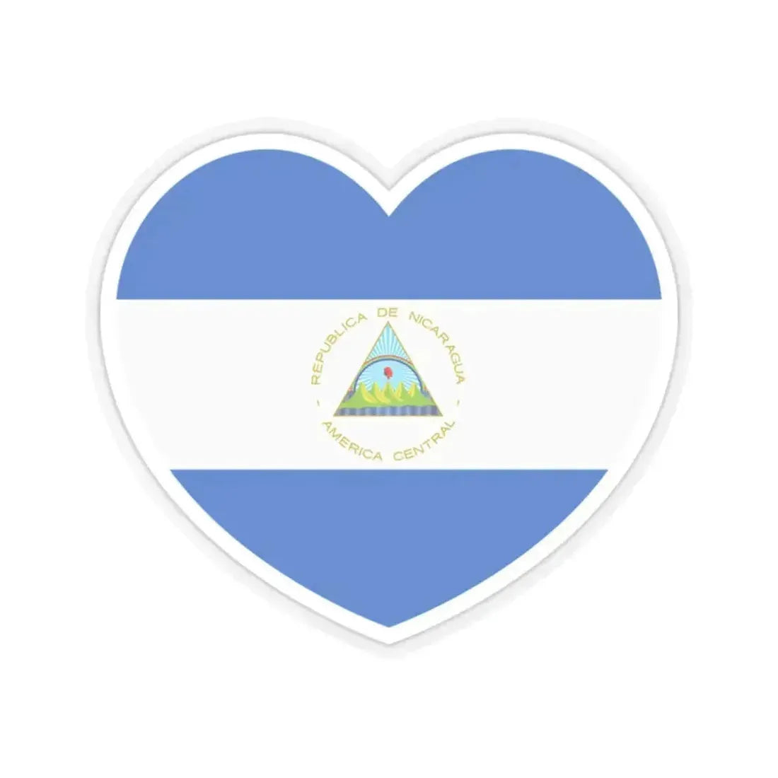 Heart Flag of Nicaragua - STICKER Vinyl Kiss-Cut Decal 2 Inch Transparent - The Sticker Space