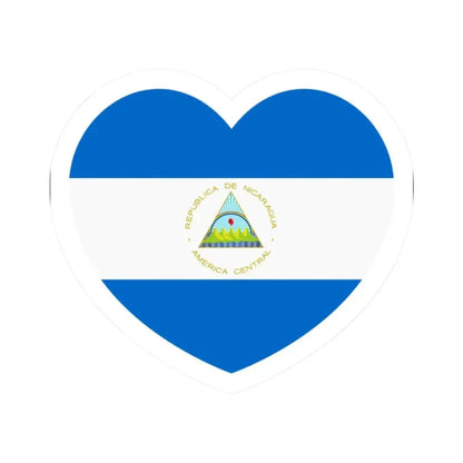 Heart Flag of Nicaragua - STICKER Vinyl Kiss-Cut Decal 2 Inch White - The Sticker Space
